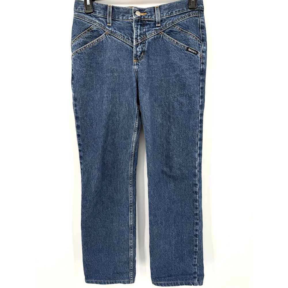 Rockies Jeans Womens 9 Blue Low Rise Slim V Yoke Pocketless RB70075001 Western